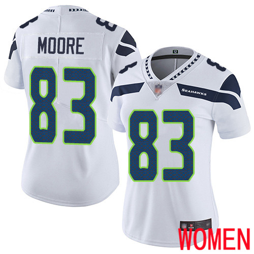 Seattle Seahawks Limited White Women David Moore Road Jersey NFL Football #83 Vapor Untouchable->women nfl jersey->Women Jersey